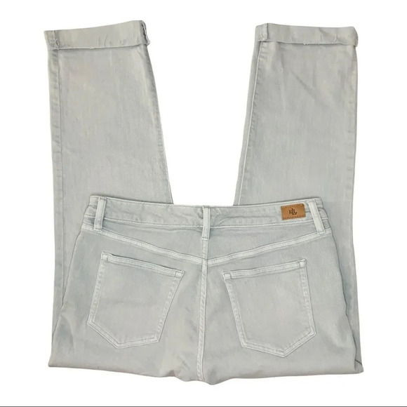 Lauren Ralph Lauren Jeans Blue Gray High Rise Premier Straight Ankle sz 10 - Picture 11 of 12